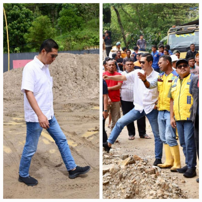 Sekda Aceh, M. Nasir, S.IP., MPA., bersama rombongan  terjebak longsor di Gampong Tetumpun, Kecamatan Putri Betung, Kabupaten Gayo Lues, pada Sabtu (3/1/2025).